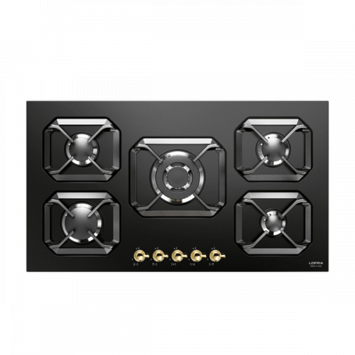 Lofra HRNM9A0 Piano Cottura cm. 90 Nero Matt semifilo 4 fuochi a gas valvolati 1 tripla corona protezione GasStop comandi frontali