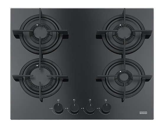 Franke Mythos Crystal Black   FHCR 604 4G HE BK C   Piano cottura   60 cm   cristallo nero   griglie in ghisa   1060374280