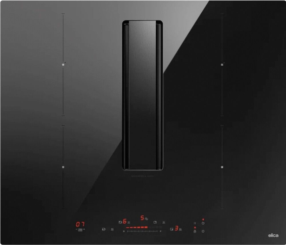 Elica NIKOLATESLA ALPHA B BLA60 Suit Collection Piano cottura induzione con cappa integrata cm 60   vetro nero