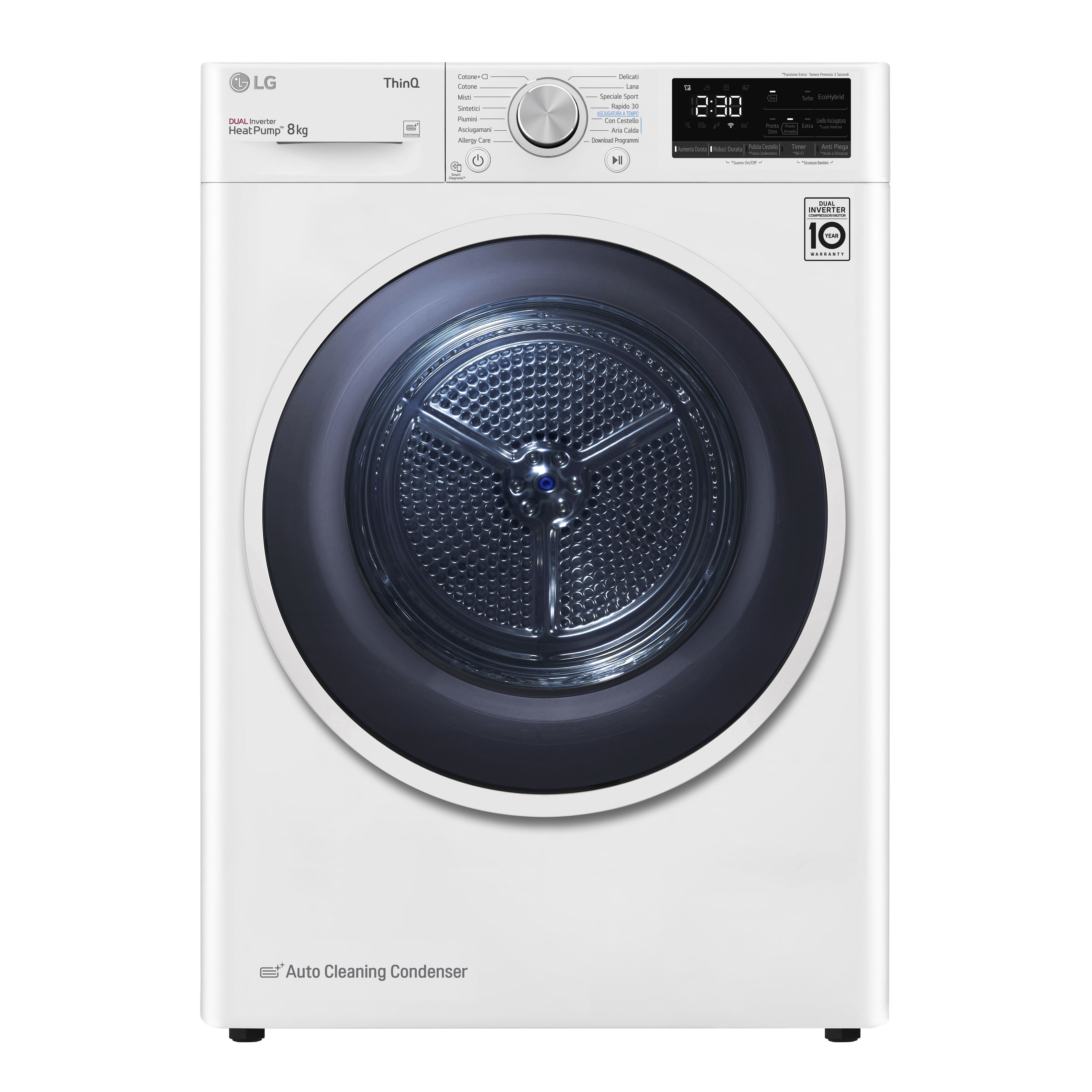 Lg RH80V9AVHN - Asciugatrice Pompa di calore 8 kg A+++ Profondit? 60 cm