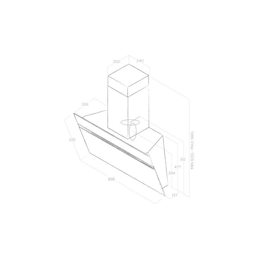 Elica PRF0147738 Stripe Urban Cast Iron/A/90 cappa a parete da 90 cm colore Ghisa versione Aspirante
