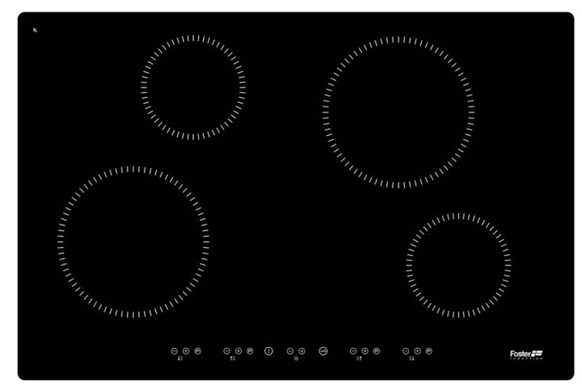 Foster S1000 Piano cottura a induzione 77 cm - 4 Zone - Bordo dritto - per installazione a filo piano (FT) o per incasso sopratop (Q4) 7371 300 7371300