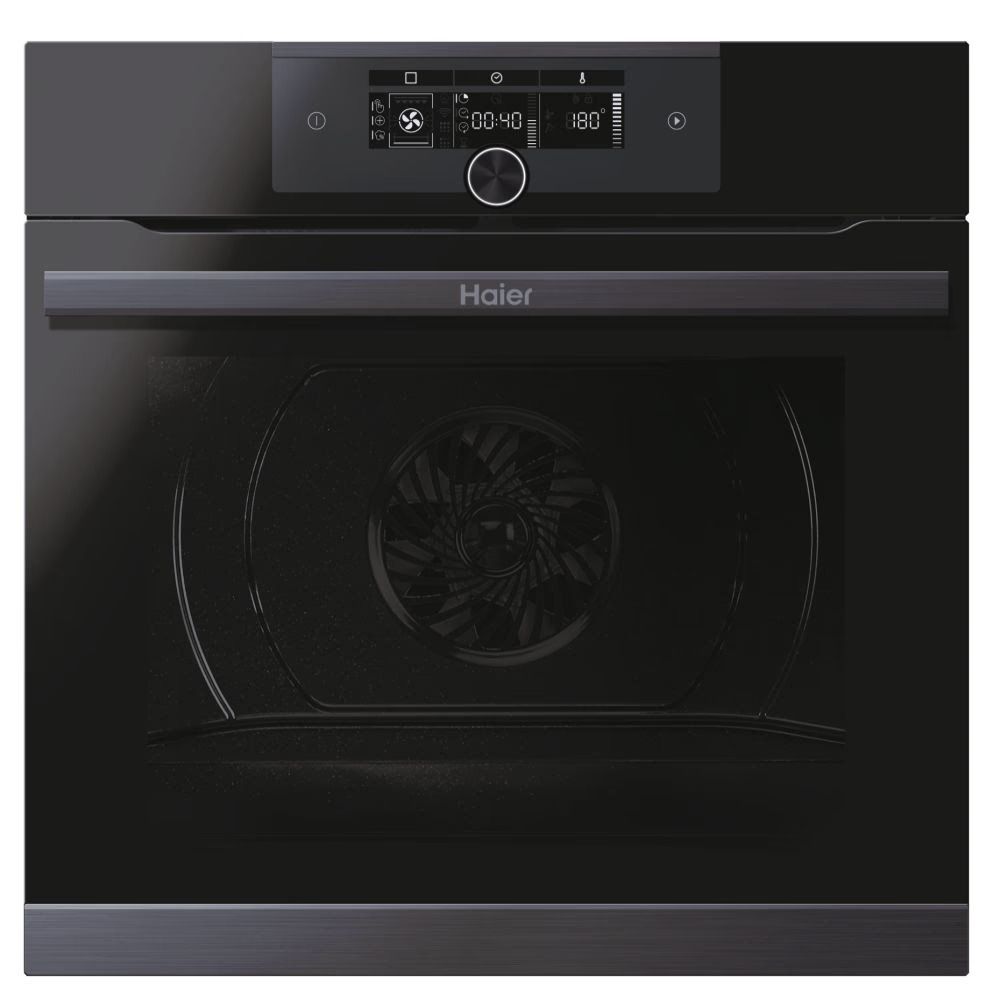 Haier HWO60SM5F5BH   Forno multifunzione   60 cm   70 lt   11 funzioni   Wi Fi   guide telescopiche   nero   classe A