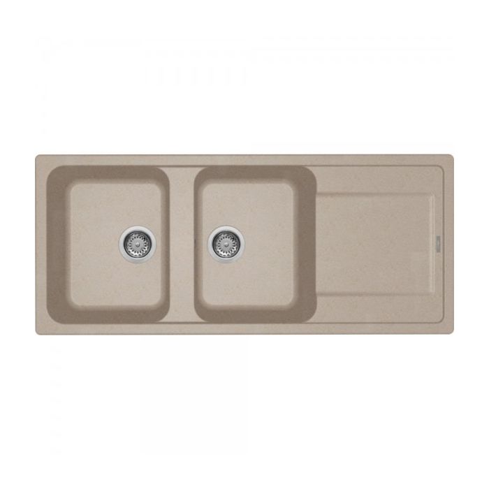 Elleci LG250051 Lavello da Incasso 2 vasche con gocciolatoio Reversibile 116 x 50 cm finitura Granitek Avena 51 Life 500 Promessa Elleci LG250051 Lavello da Incasso 2 vasche con gocciolatoio Reversibile 116 x 50 cm finitura Granitek Avena 51 Life 500