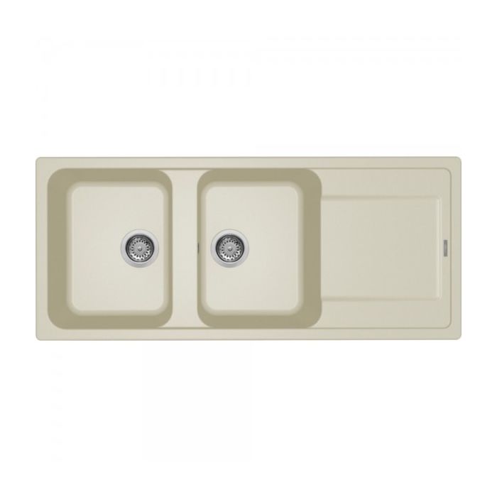 Elleci LG250062 Lavello da Incasso 2 vasche con gocciolatoio Reversibile 116 x 50 cm Granitek Bianco Antico 62 Life 500 Promessa Elleci LG250062 Lavello da Incasso 2 vasche con gocciolatoio Reversibile 116 x 50 cm Granitek Bianco Antico 62 Life 500