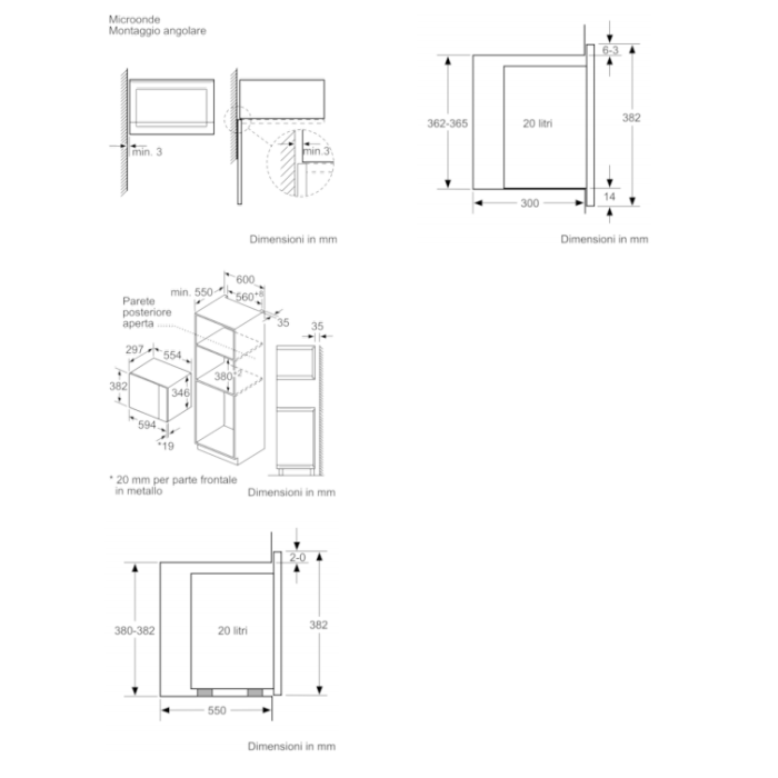Neff HLAWD23N0 - Microonde - inox - 20 lt - 38 cm