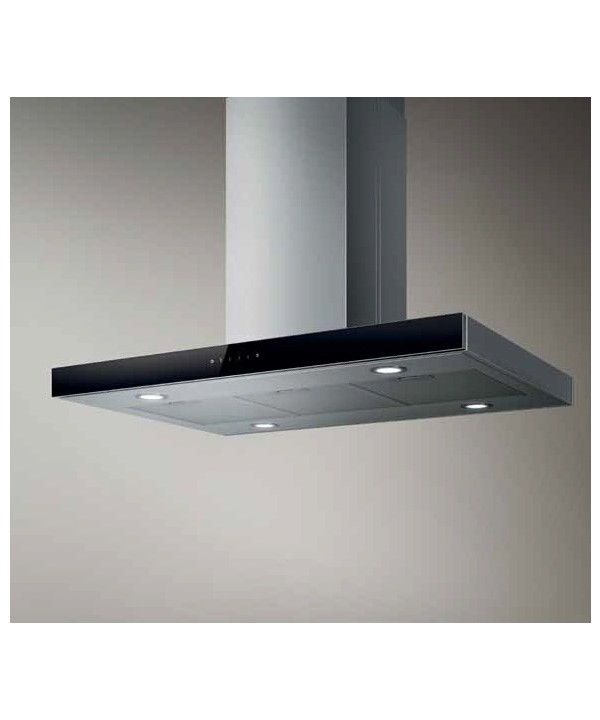 Elica PRF0104628A Joy Island Blix/A/90 cappa a isola da 90 cm in acciaio inox e vetro nero versione Aspirante