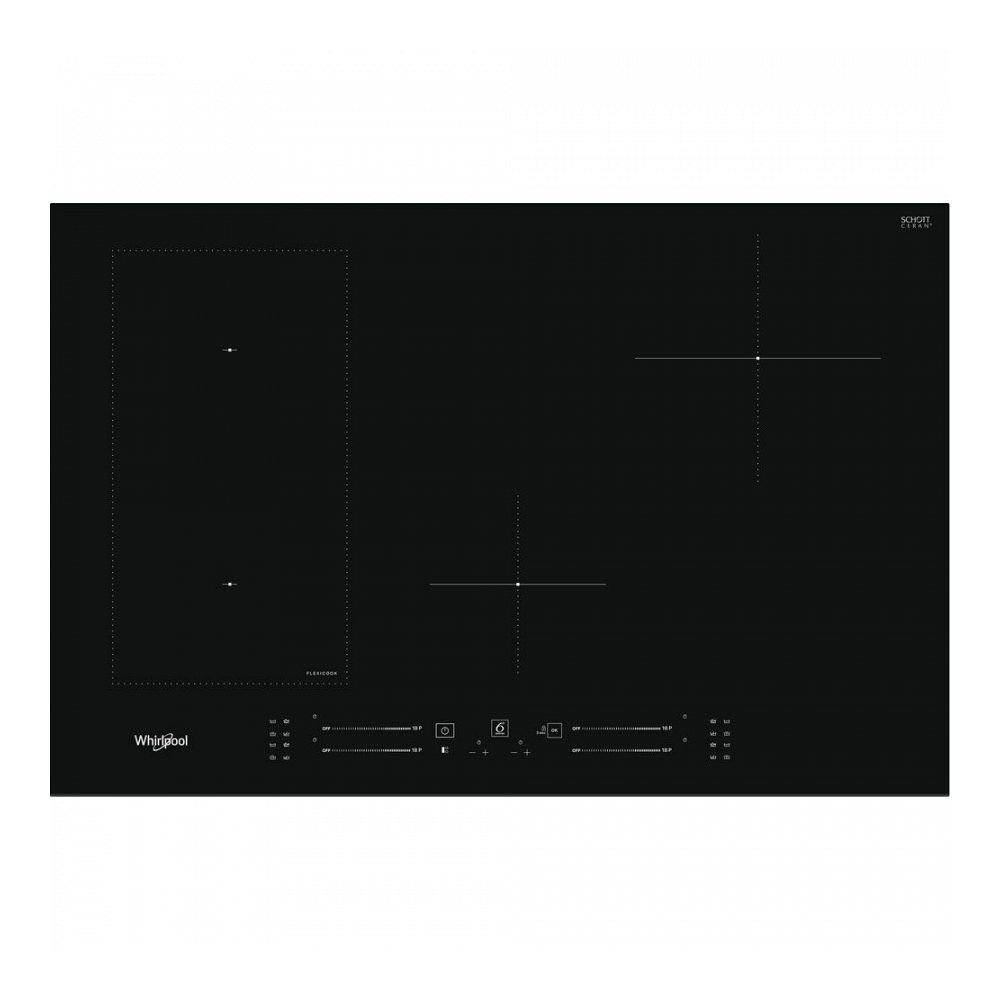 Whirlpool WLS3377BF   Piano Cottura ad Induzione 77 cm 4 Zone Vetroceramica Nero